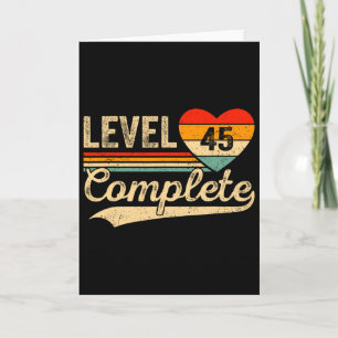 Level 45 erreicht 45 Jahre Videospieler Hochzeit Karte