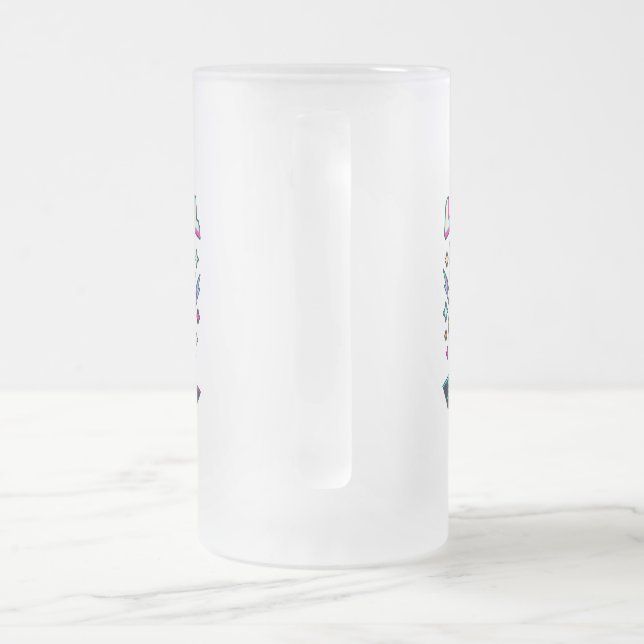 Level 47 Neon-Arcade beidseitig Mattglas Bierglas (Henkel)