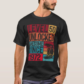 Level 50 Freigeschaltet Großartig Seit 1972 Vintag T-Shirt