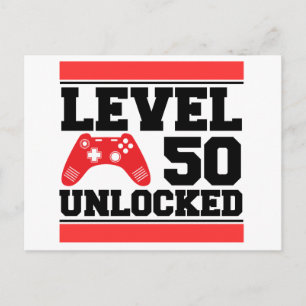 Level 50 freigeschaltet postkarte