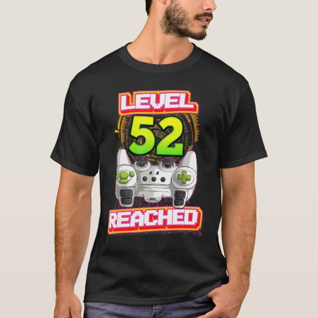 Level 52 - Videospiel - Erreichtes Gamer 52. Gebur T-Shirt (Vorderseite)