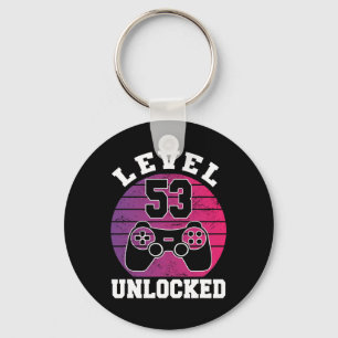 Level 53 freigeschaltet 53 Jahre alt Retro 80er 53 Schlüsselanhänger