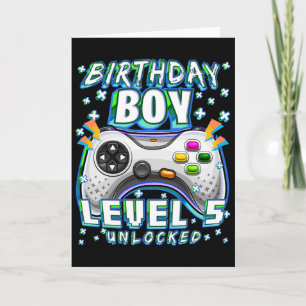 Level 5 Unlock Video Game 5. Geburtstag Gamer Boy Karte