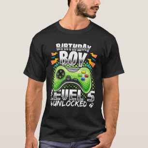 Level 5 Unlock Video Game 5th Birthday Gamer Gif T-Shirt