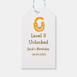 Level 5 unlocked lock orange brown happy birthday  geschenkanhänger
