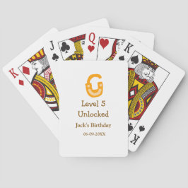 Level 5 unlocked lock orange brown happy birthday  spielkarten