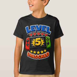 Level 5 Year Old Son Gamer Boy Fifth 5th Birthday T-Shirt