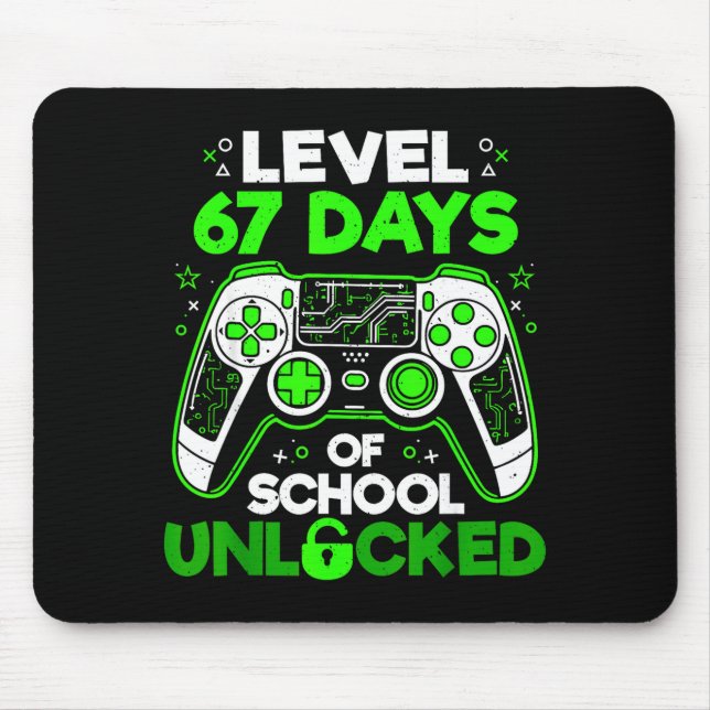 Level 67 Days Of School Unlocked Boys 67th Day Of  Mousepad (Vorne)