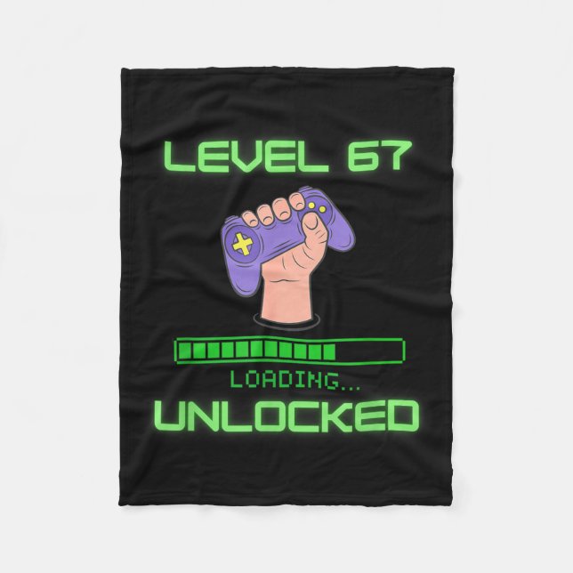 Level 67 Unlocked Gaming 6-7 School Meme Six Seven Fleecedecke (Vorderseite)