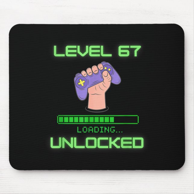Level 67 Unlocked Gaming 6-7 School Meme Six Seven Mousepad (Vorne)