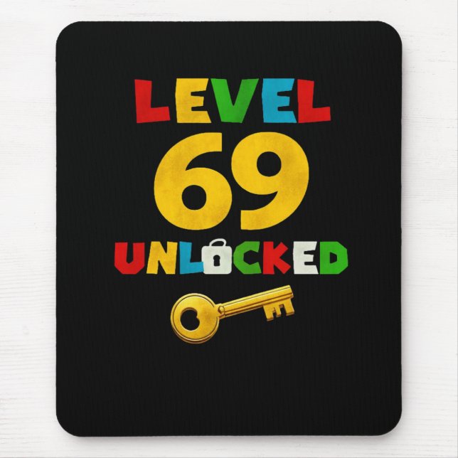 Level 69 Unlocked Funny Gift Mousepad (Vorne)