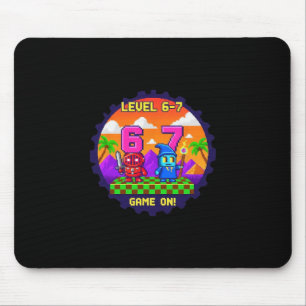 Level 6 7 Gaming Pixel Art Sechs Sieben Gamer  Mousepad