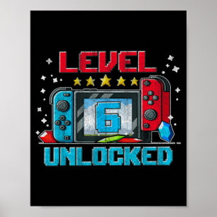 Level 6 freigeschaltet 6. Geburtstagsgeschenke Jun Poster