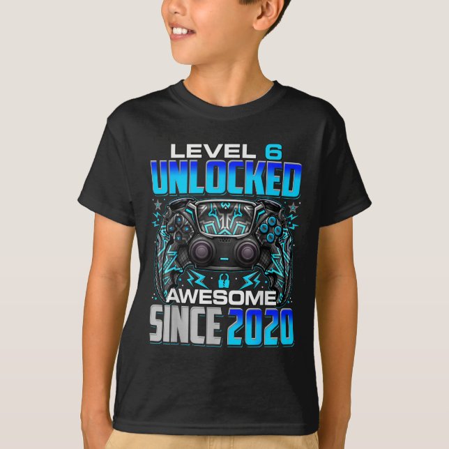 Level 6 freigeschaltet Toll seit 2020 6. Geburtsta T-Shirt (Vorderseite)