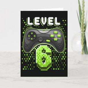 Level 6 Videospiel-Controller 6. Geburtstag Gamer Karte