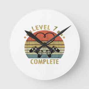 Level 7 abgeschlossen - 7. Hochzeitsjubiläumsgesch Runde Wanduhr