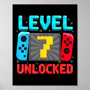 Level 7 Freigeschaltet 7. Geburtstag Junge Gamer 7 Poster