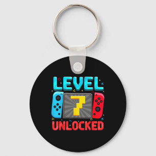 Level 7 freigeschaltet 7. Geburtstag Junge Gamer 7 Schlüsselanhänger