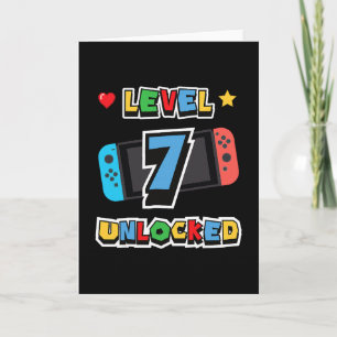 Level 7 freigeschaltet 7. Geburtstag Kinder Videos Karte