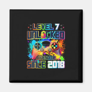 Level 7 freigeschaltet 7-jähriger Videospieler 7. Magnet