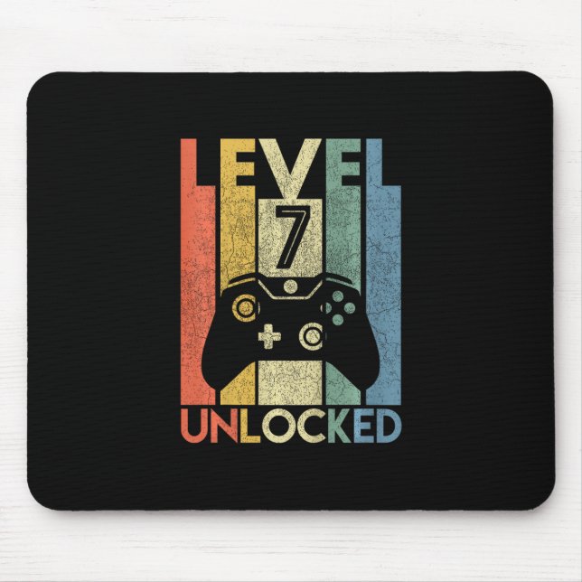 Level 7 freigeschaltet Lustiges Videospieler 7. Ge Mousepad (Vorne)