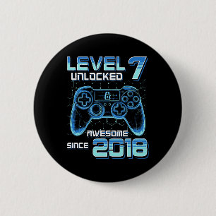 Level 7 freigeschaltet Videospielparty 7. Geburtst Button