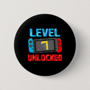 Level 7 freigeschalteter Gamer 7. Geburtstagsgesch Button