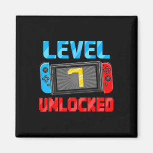 Level 7 freigeschalteter Gamer 7. Geburtstagsgesch Magnet