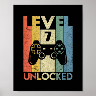 Level 7 Freigeschaltetes Shirt Lustiger Videospiel Poster