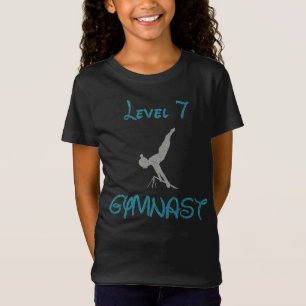 Level 7 Gymnastik Extravagant Schriftart Glitzer T T-Shirt