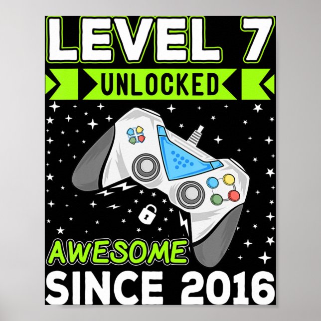 Level 7 Unlock Phantastisch 2016 Videospiel 7. Geb Poster (Vorne)