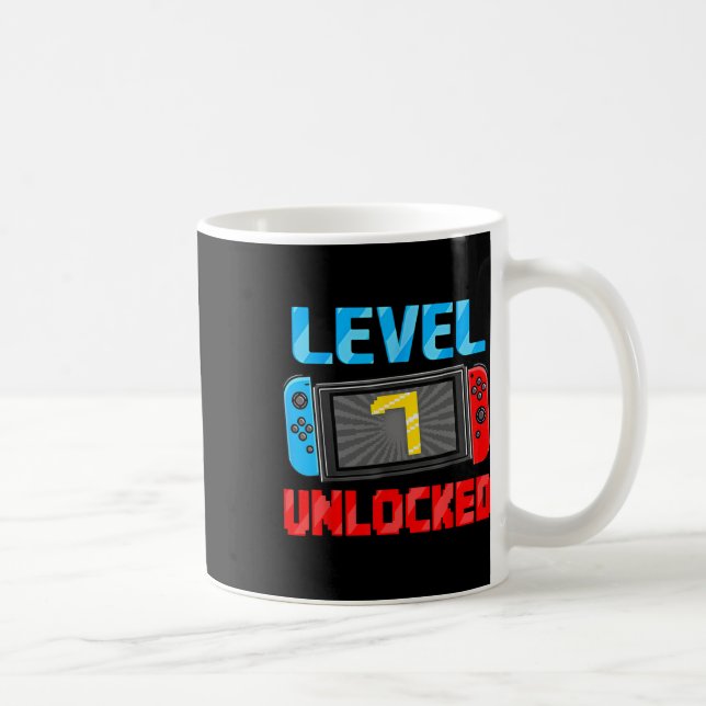 Level 7 Unlocked Gamer 7th Birthday Gift Video Gam Kaffeetasse (Rechts)