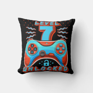 Level 7 Unlocked Video Game 7th Birthday Gamer Boy Kissen
