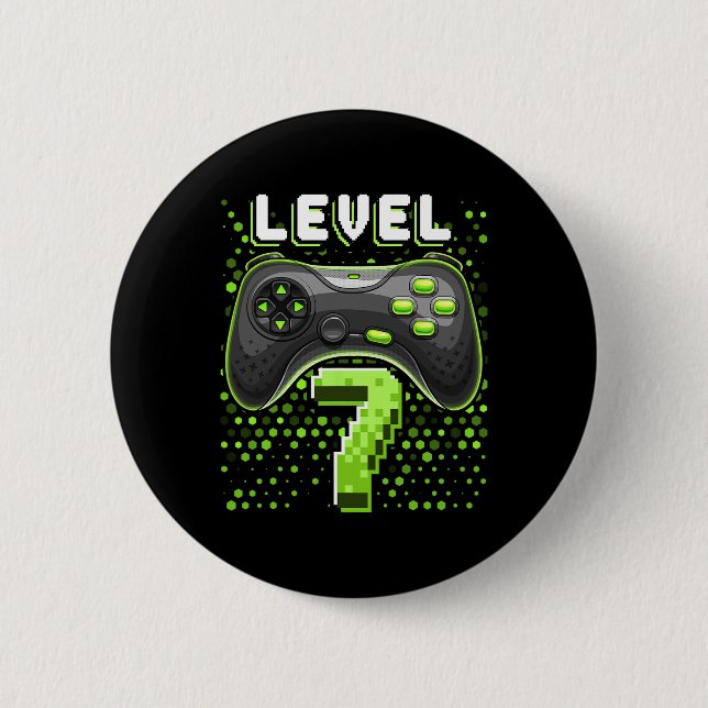 Level 7 Videospiel-Controller 7. Geburtstag Gamer  Button (Vorderseite)
