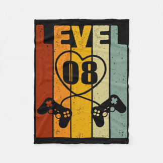 Level 8 Bestes Geschenk für Gamer-Paar 8. Hochzeit Fleecedecke