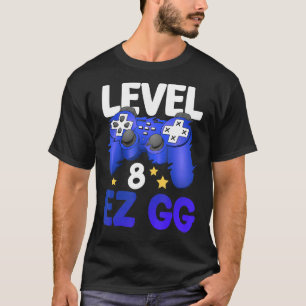 Level 8 EZ GG 8. Gamer Boy Teenager Controller Bi T-Shirt