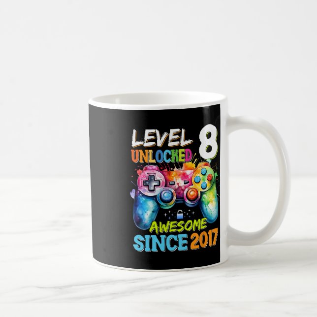Level 8 freigeschaltet Awesome 2017 Videospiele Ge Kaffeetasse (Rechts)