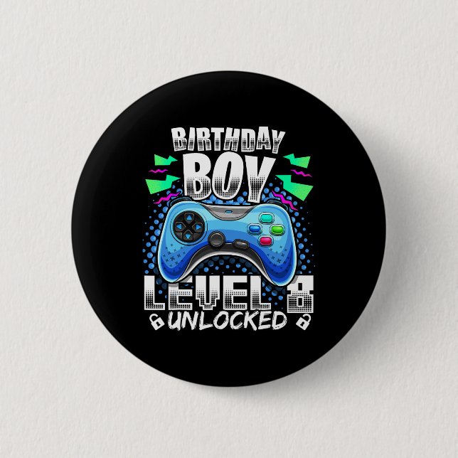 Level 8 freigeschaltet Videospiel 8. Geburtstag Ga Button (Vorderseite)