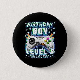 Level 8 freigeschaltet Videospiel 8. Geburtstag Ga Button