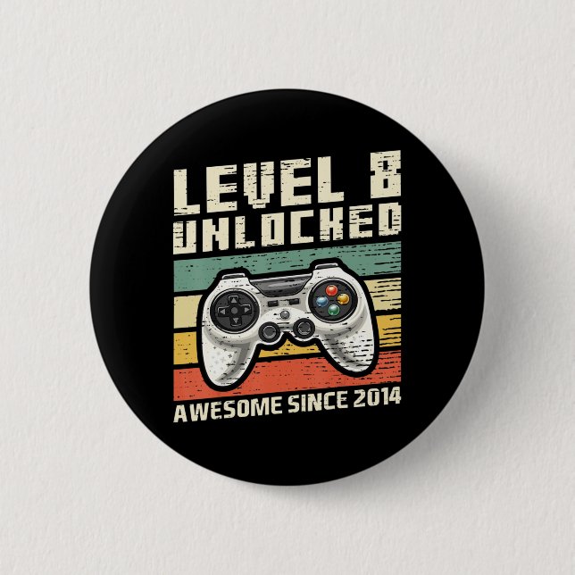 Level 8 Unlock Phantastisch 2014 Videospiel 8. Geb Button (Vorderseite)