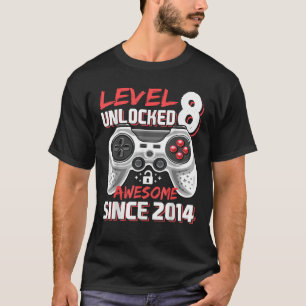 Level 8 Unlock Phantastisch 2014 Videospiel 8. Geb T-Shirt
