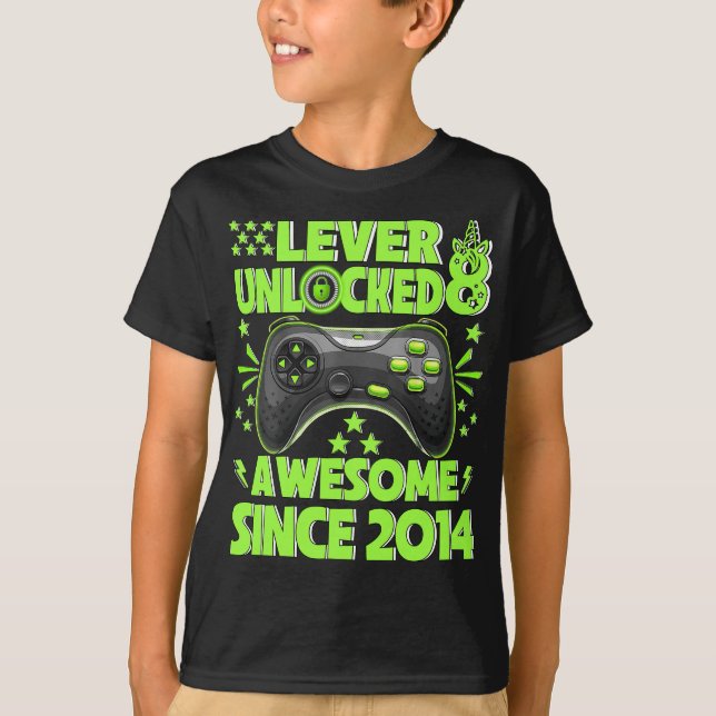 Level 8 Unlock Phantastisch 2014 Videospiel 8. Geb T-Shirt (Vorderseite)