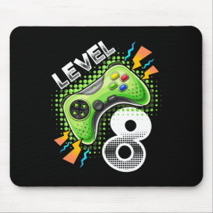 Level 8 Videospiel-Controller 8. Geburtstag Gamer Mousepad