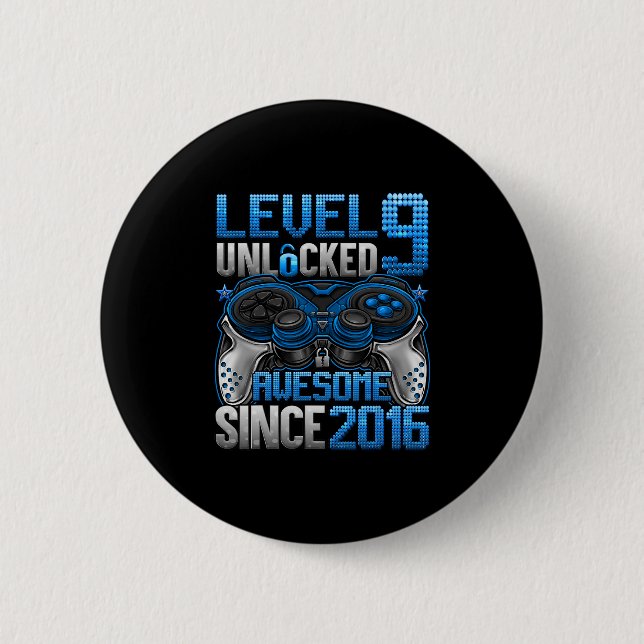 Level 9 freigeschaltet Geschenke für 9-jährige Jun Button (Vorderseite)