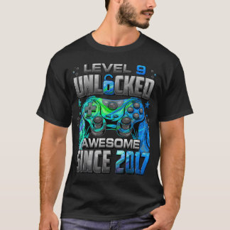 Level 9 Freigeschaltet Großartig Seit 2017 9. Gebu T-Shirt