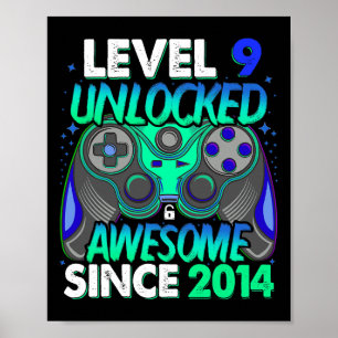 Level 9 freigeschaltet Videospiel 9 Jahre alter Ju Poster