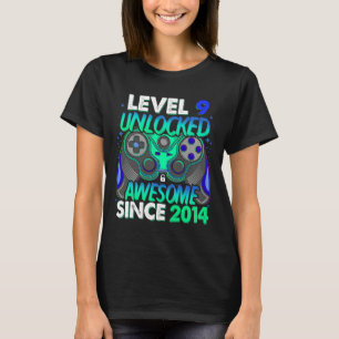 Level 9 freigeschaltet Videospiel 9 Jahre alter Ju T-Shirt