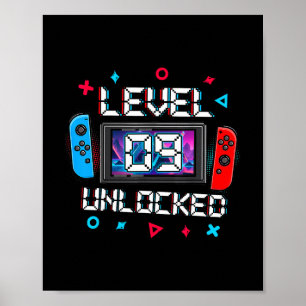 Level 9 freigeschalteter Gamer 9. Geburtstagsgesch Poster