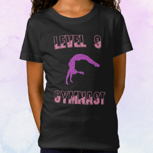 Level 9 Gymnastik Rosa und Lila Sparkass T - Shirt