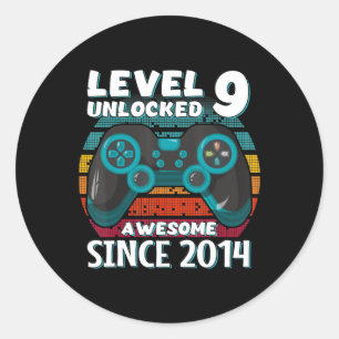 Level 9 Unlock Phantastisch 2014 Videospiel 9. Geb Runder Aufkleber